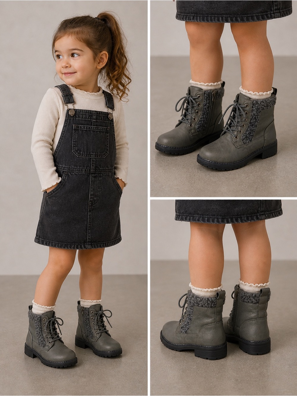 GC Kids Combat Boots Toddler Girls sz 2  NEW # Box 240